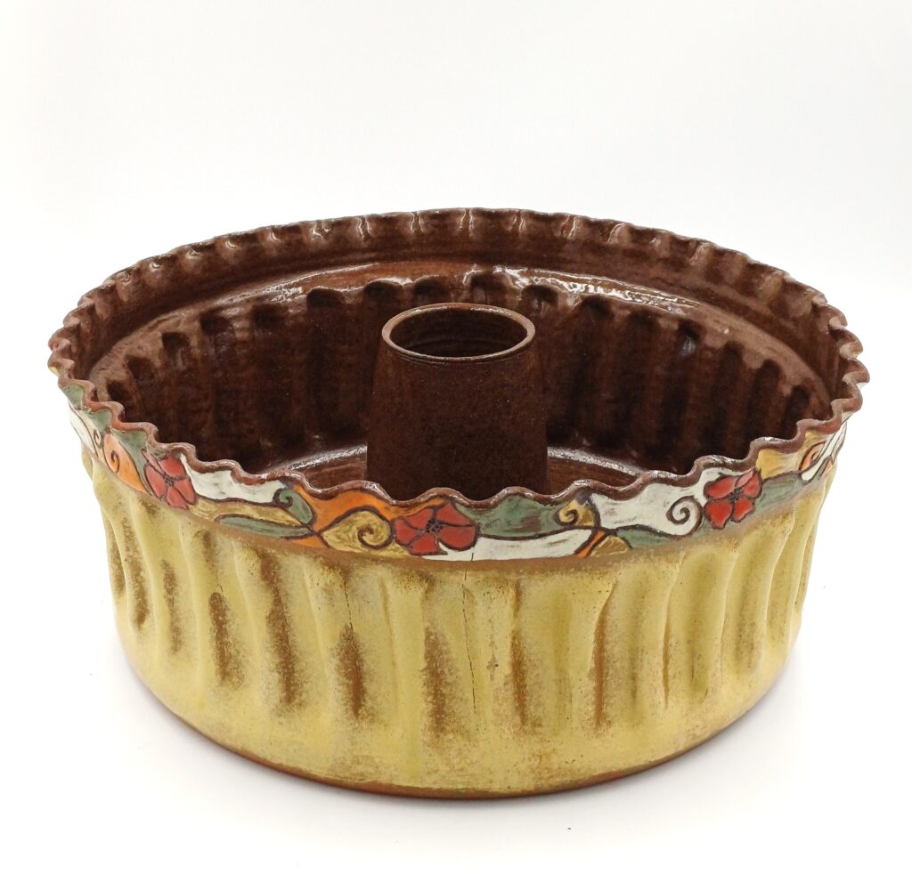 ročno izdelan srednji pekač za potico, pottery art, srednji keramični pekač za potico