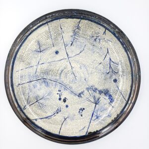 unikaten glinen krožnik trave, pottery art, ročno izdelan keramičen krožnik trave