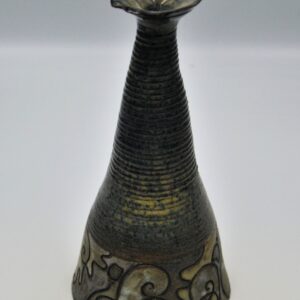 Unikatna siva glinena vaza, pottery art, siva glinena vaza za eno cvetlico