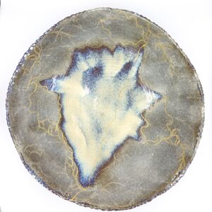 unikatna keramična skleda z zlatom, pottery art, ročno izdelana skleda z zlatimi črtami