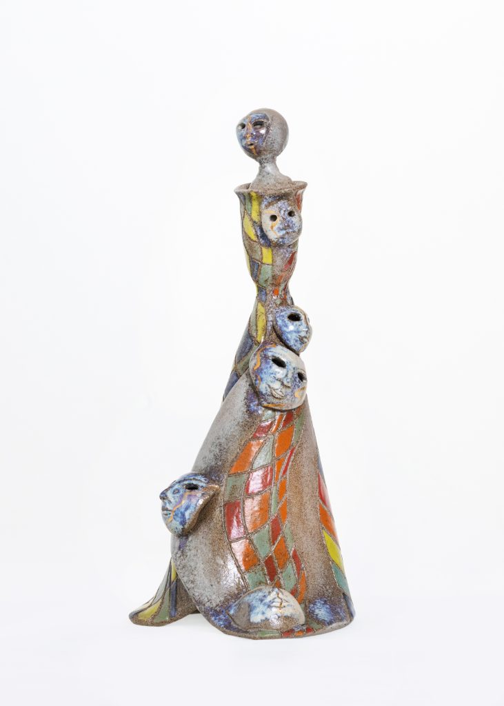 unikaten glinen kipec maske, pottery art, od identitete do svobode-maske