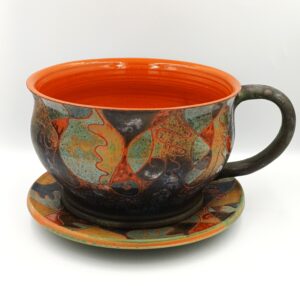 glinena vrtna skodelica, pottery art, vrtna skodelica iz keramike