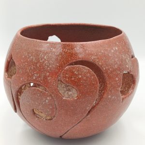 unikatna rdeča skleda iz gline, pottery art, skleda iz kamenine z vzorcem