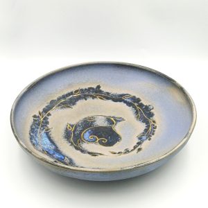 glinena skleda z zlatom, pottery art, skleda z zlatimi detajli