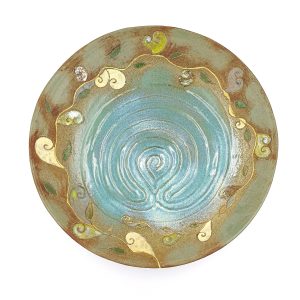 merkurjev labirint na krožniku, pottery art, labirint povezanosti