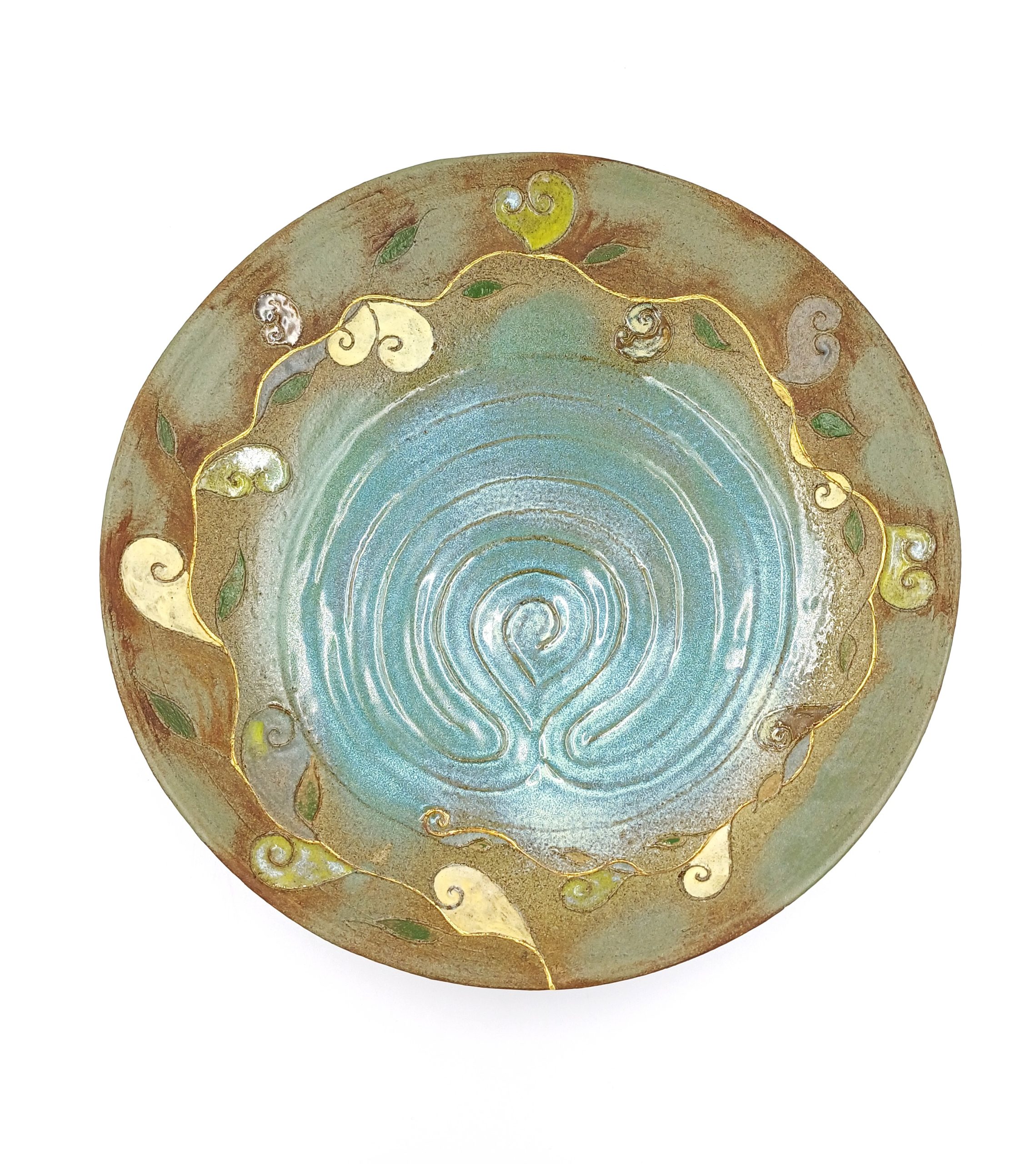 merkurjev labirint na krožniku, pottery art, labirint povezanosti