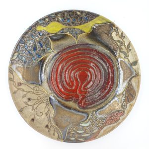 Sončni labirint na krožniku, pottery art, Labirint moči